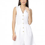 Women's V Neck Cotton Playsuit