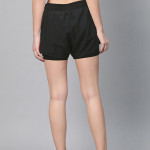 Women Black 2-In-1 Solid Dri-Fit Running Shorts