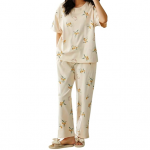 Women’s Cotton Pajama Set with Top & Pants|| Korean Night Suit|| Lightweight Printed Set ||