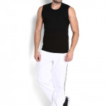 Men Black Solid Gym Vest