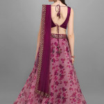 Floral Print Flared Lehenga Choli Set with Dupatta